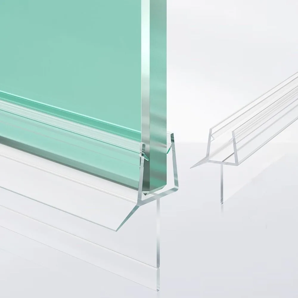 2 قطعة دائم 1 متر دش الباب أسفل الختم مقاوم للماء واضح بولي كلوريد الفينيل فرملس دش الباب ختم لاصق خالية دش الباب الاجتياح الحمام