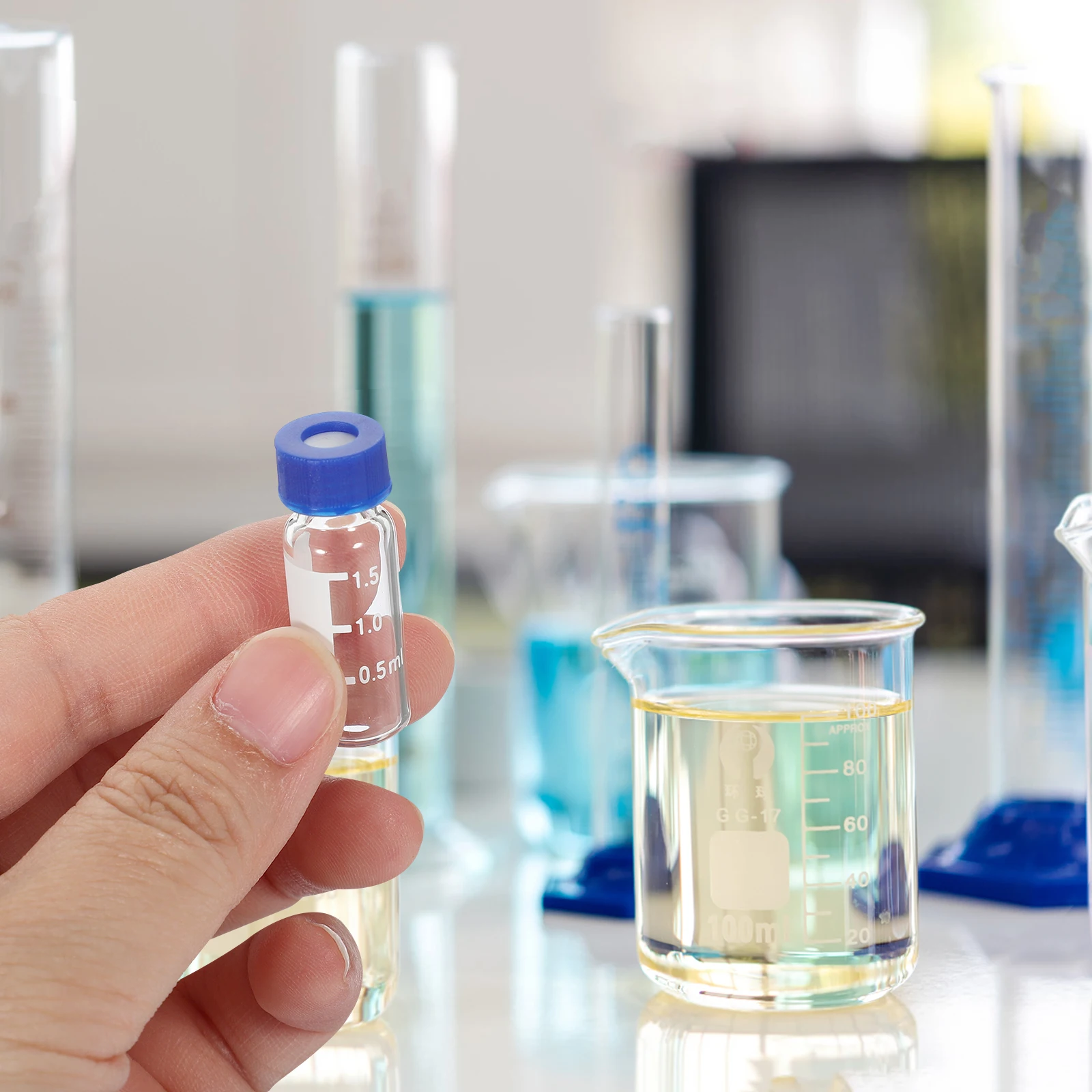 100 pcs 1 5ml 2ml Glass Vials Transparent Sampling Bottles Lab Tiny Empty Diffuser Vial Stable Bottom Practical Use Small Glass