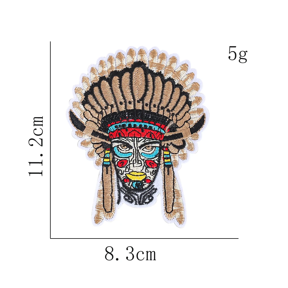 Vintage Indianer-Stammes-Emblem zum Aufbügeln oder Aufnähen, Dekoration für T-Shirts, Jeans, Jacken, Rucksäcke, Hüte, Bastelgeschenk – Detail 7