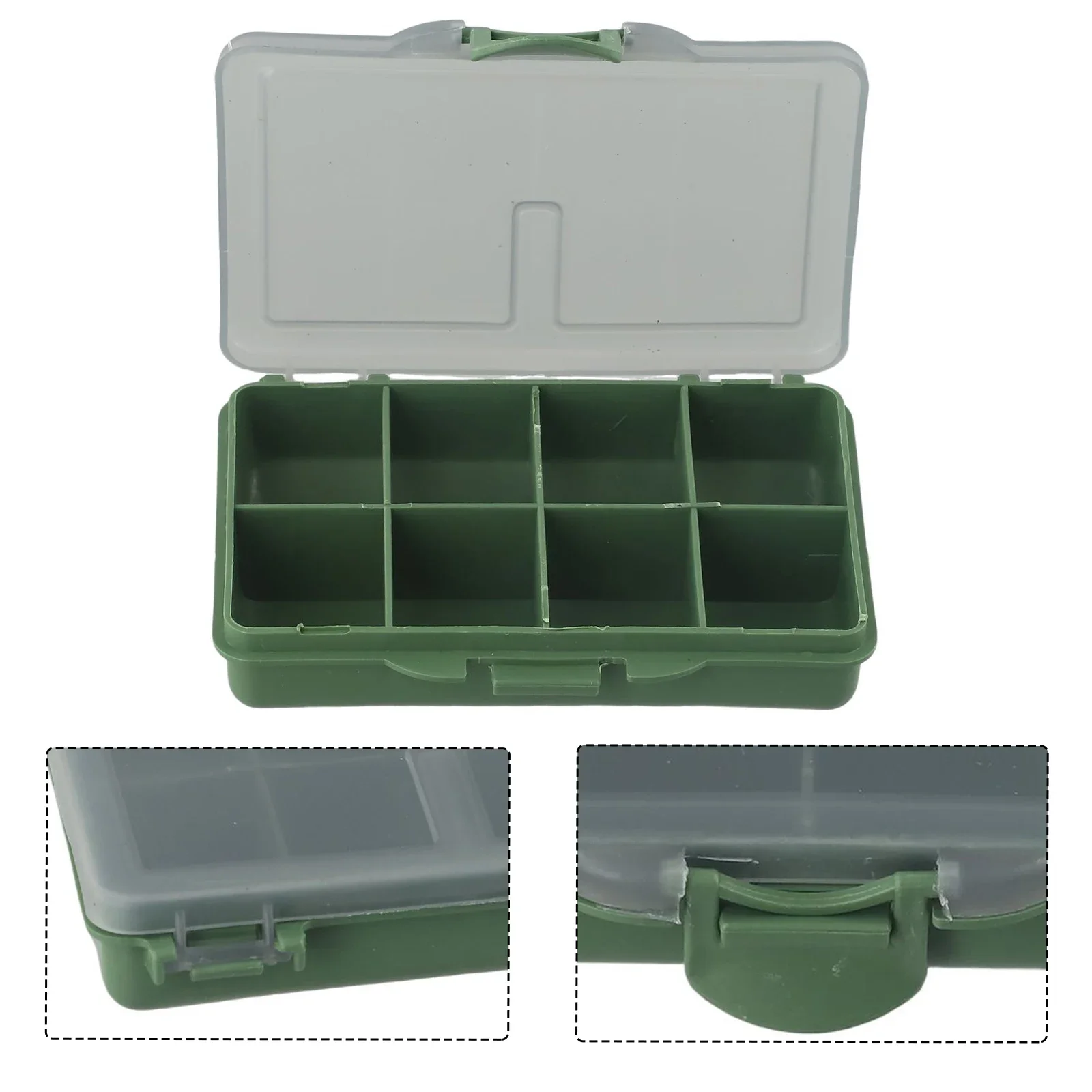 Caja de almacenamiento de 1-8 compartimentos, cajas de aparejos de pesca de carpa, cajas de cebo de pesca, partición, pequeña caja de accesorios, caja de señuelos, caja de gancho