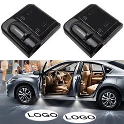 2pcs Wireless Car LED Door Welcome Light Projector Logo No Drill Type Badge Lights Laser Ghost Shadow Night Lamp Car Accessories