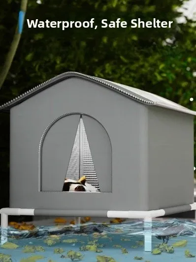 

Новая утепленная водонепроницаемая квадратная уличная будка-укрытие для домашних животных Sle Fendong: ветрозащитная и морозостойкая, для зимы