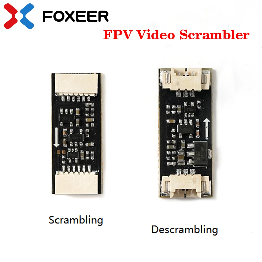 FOXEER FPV Video Scrambler Analog Signal Scrambling Input Voltage 5V, Descrambling Input Voltage 5-36V for RC FPV Drone