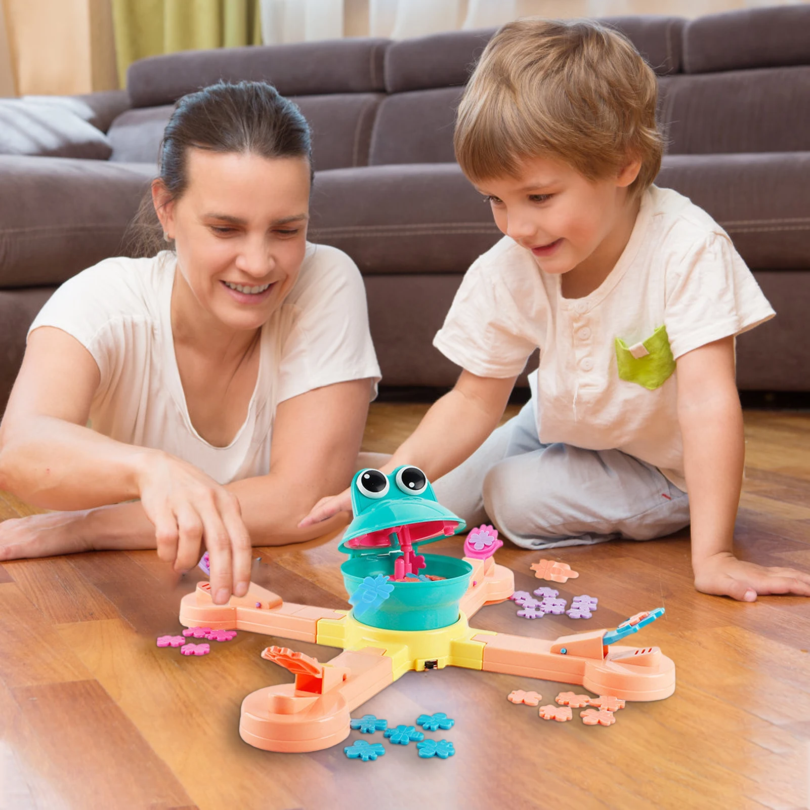 Children Assembling Turning Electric Interactive Frog Toys Multiplayer Educational Parent-child Game For Kids Birthday Gifts