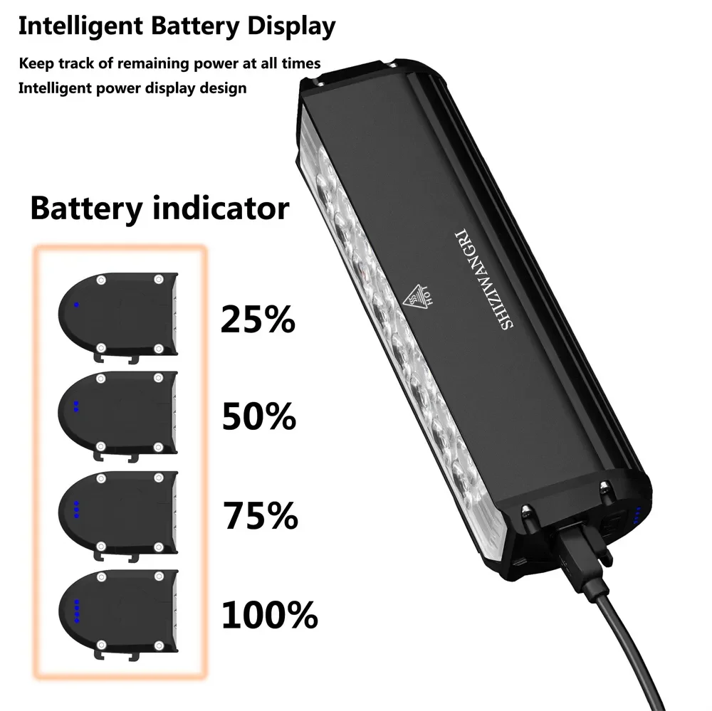 16*LED Headlight For Bicycle Led Light Bicycle Front Lamp Rechargeable 10000Mah Front Bike Light Headlight Bike Accessories