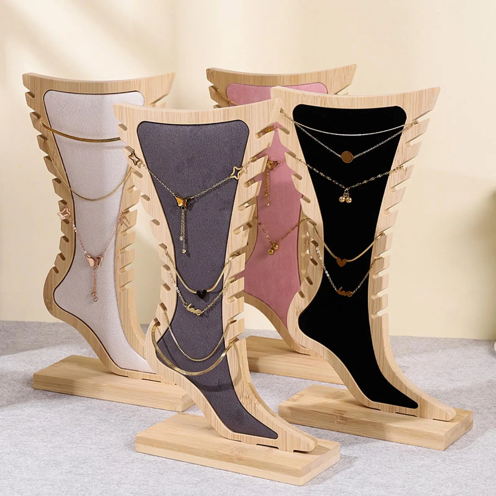 Tablero de exhibición de joyería, soporte decorativo elegante de madera para collar, joyería, vestidor, vitrina, mostrador, venta
