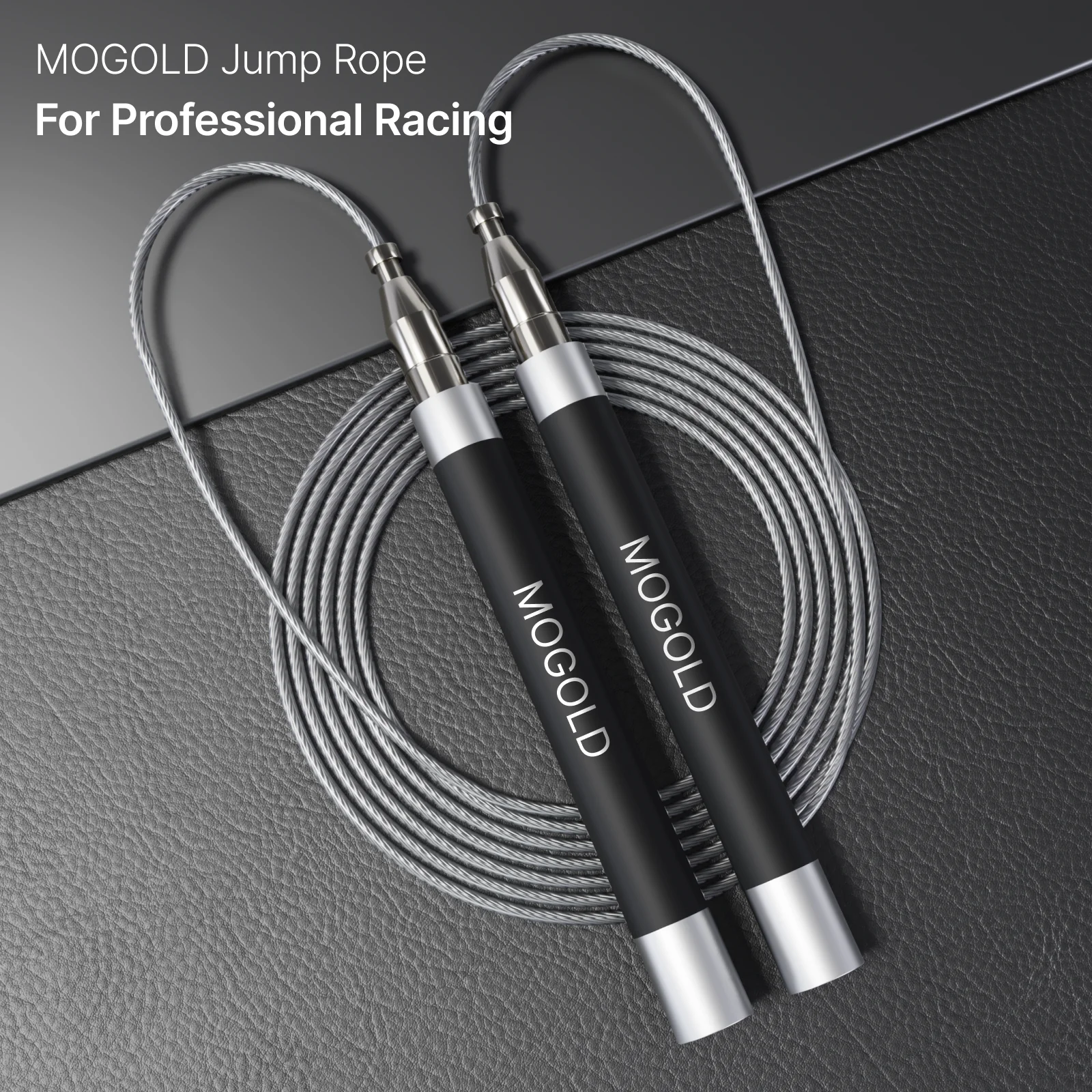 MOGOLD MOJIN Griff Metall glattes Springseil, minimalistisches Übungs-Fitness-Magiewerkzeug