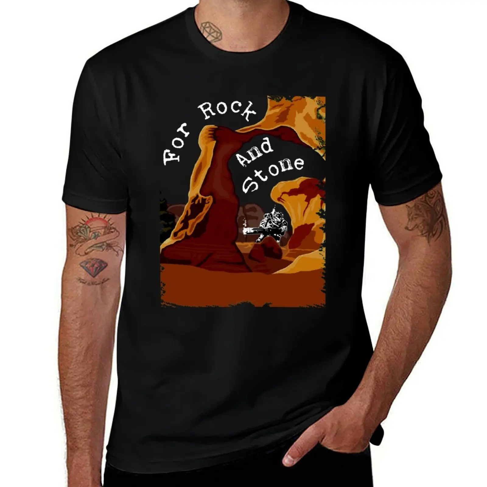 

For Rock and Stone_quot_ Deep Rock Galactic T-Shirt anime tshirt t shirts with prints cotton tshirt 100% T-Shirt