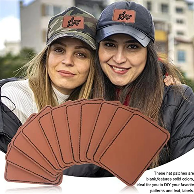 90Pcs Laser Engraving Blanks, Blank Leather Patch for Hat, Wear-, Not Easy To Fade