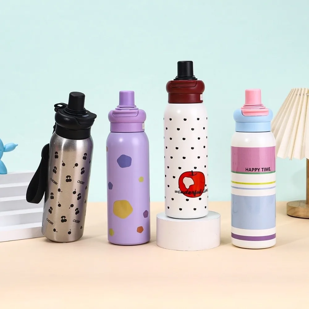 

Portable 650ml Stainless Steel Thermal Flask BPA-Free Dual Spout Insulated Cup with Straw High-Capacity Sports Water Cup Travel