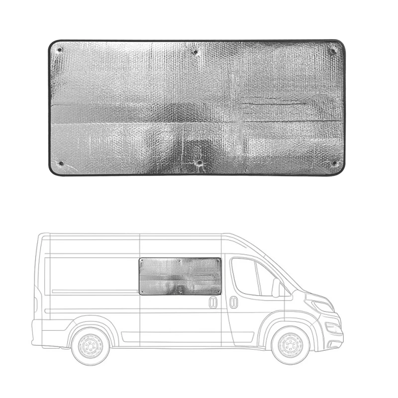 Thick Thermal Window Blinds For Fiat Ducato Peugeot Boxer Citroen Relay Sliding Door High Insulation Sunshade Curtain Campervan view 6
