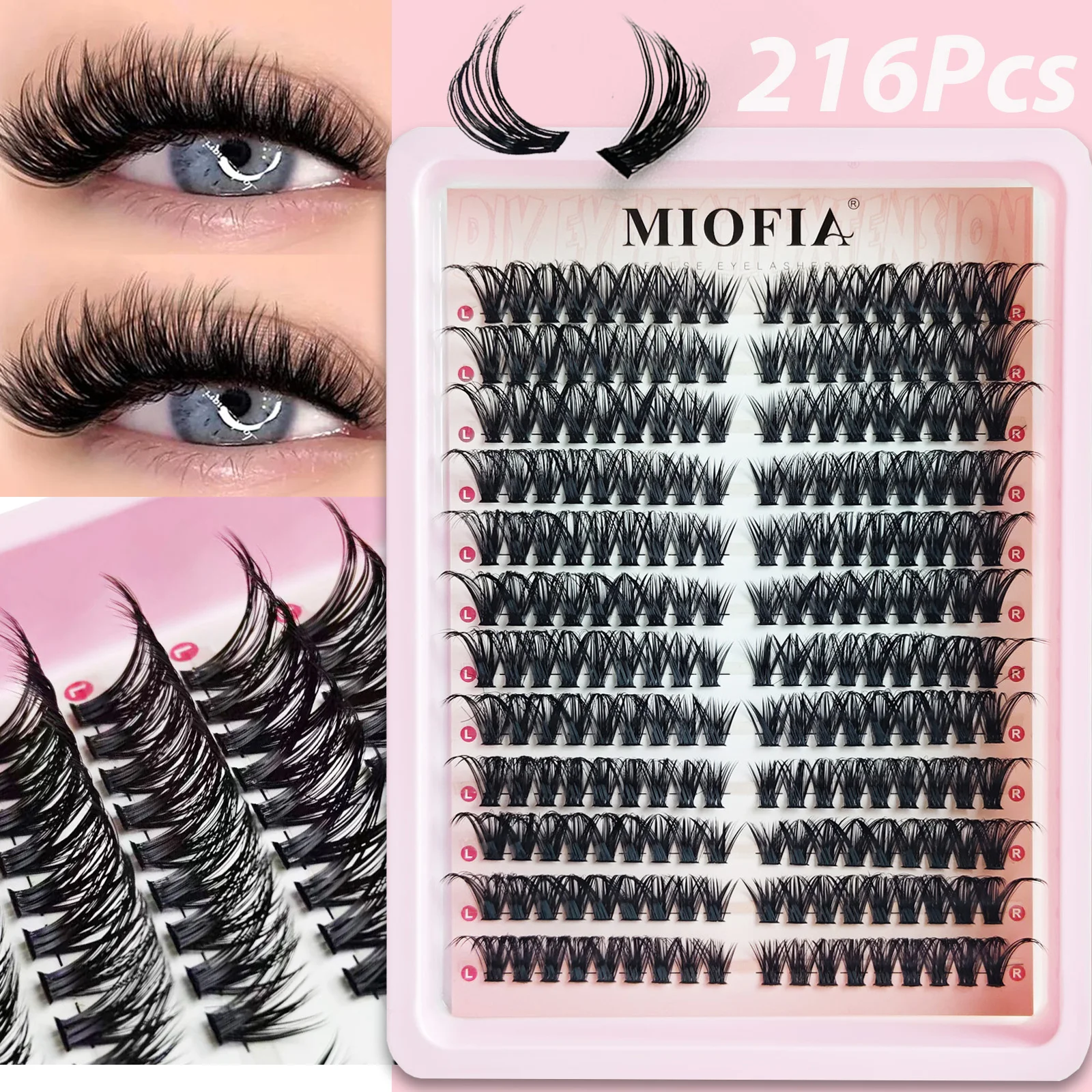 MIOFIA 5D Flauschige Cluster-Wimpern 30D-150D Dicke Einzelwimpern-Cluster 10-18mm Natürlicher Look Wiederverwendbare DIY-Wimpernverlängerungen – Detail 12
