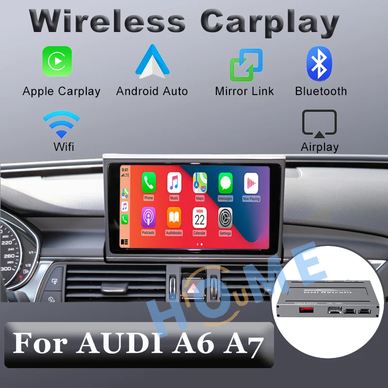 

Wireless Carplay MMI Android auto Interface decoder box For AUDI A6 A7 Original Screen Support Camera