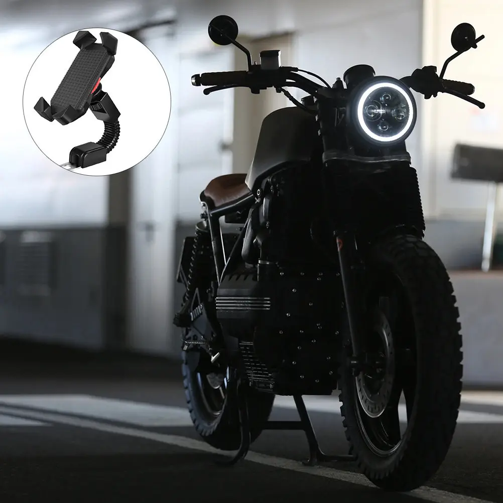 

Motorcycle Rearview Mirror Phone Holder 3.5-5 Inch Electric Bike Support 360 Degree Rotating Secure Bike GPS Navigation Mobile