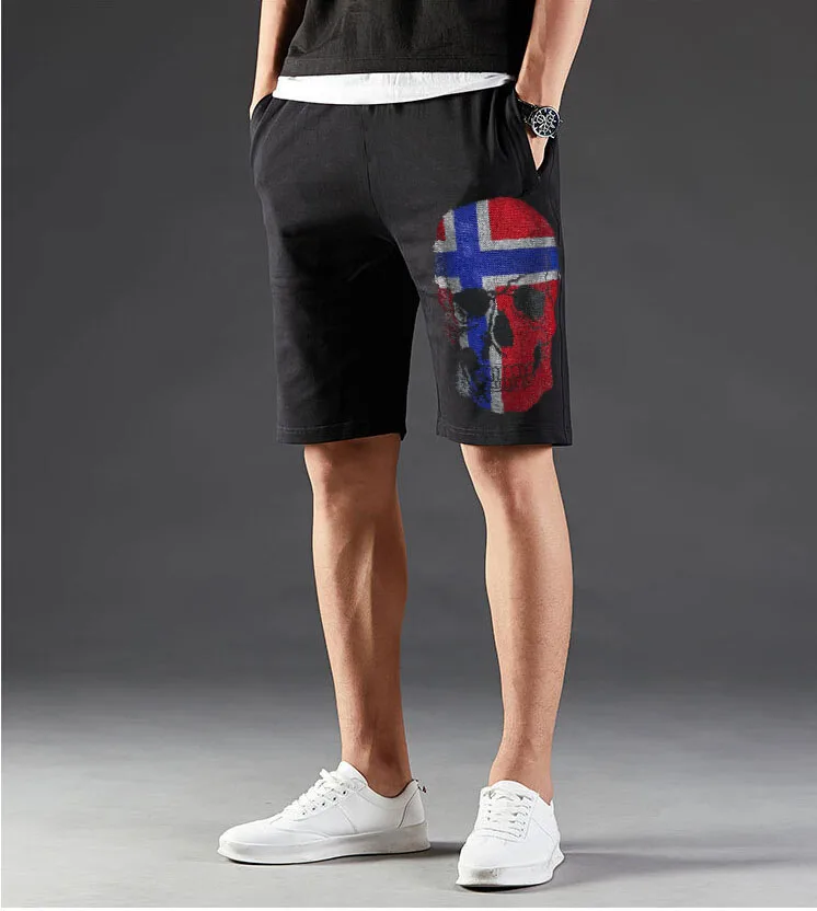 Men's Rhinestones Drill Joggers Shorts Glitter Fitness Anime Running Trunks Summer Trend Male Short Pants
