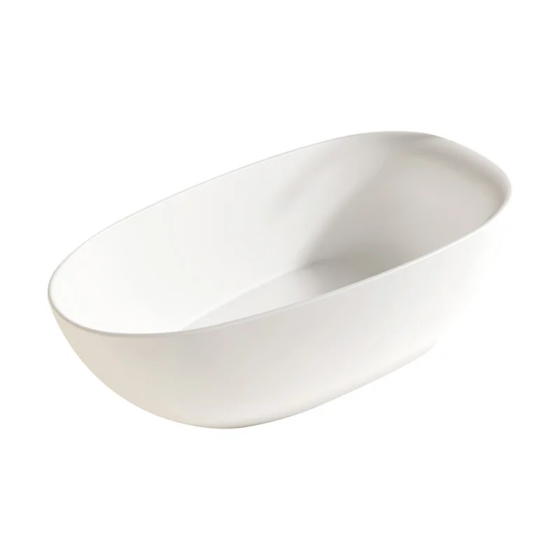 

Artificial stone freestanding bathtub home small apartment PMMA hotel B&B goose egg formation human bathtub