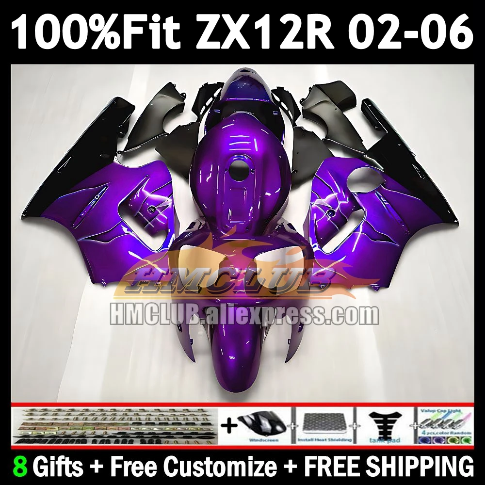 Injection For KAWASAKI NINJA ZX 12R 12 ZX-12R new purple 2002 2003 2004 2005 2006 177No.69 1200CC ZX12R 02 03 04 05 06 Fairing