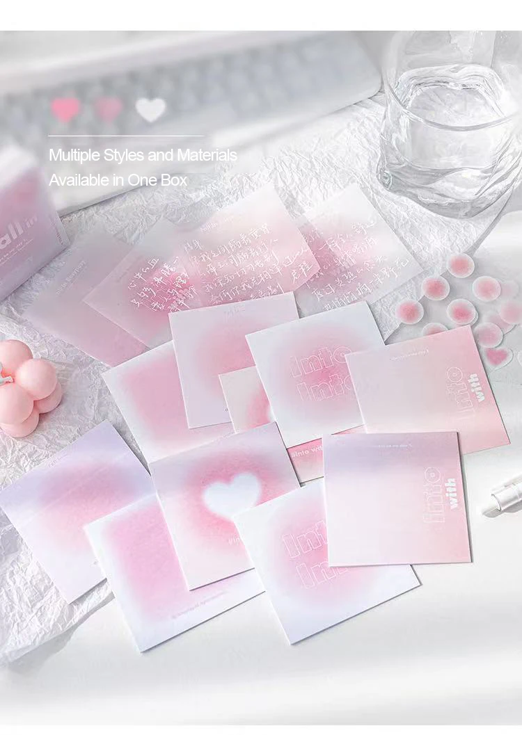 Multifunktionales Haftnotizblock-Set mit Farbverlauf, Frisches Design, Schwefelsäurepapier-Innenseiten, Haftnotizen im Block – Detail 4