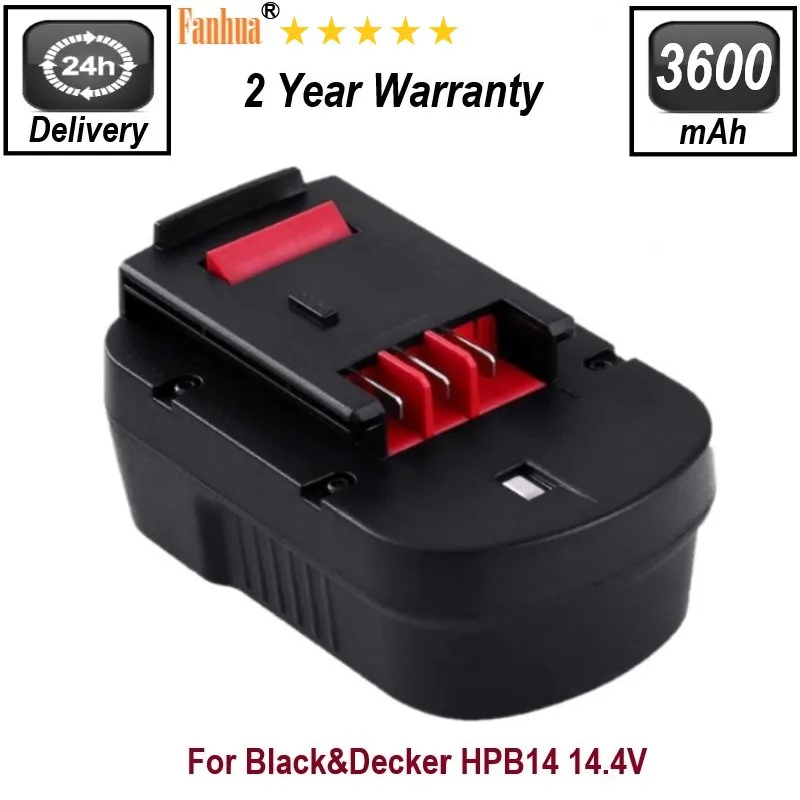 

Fanhua 14.4V HPB14 Battery for Black and Decker 3600mAh Ni-Mh Replacement Batteries for Firestorm FSB14 FS140BX 499936-34