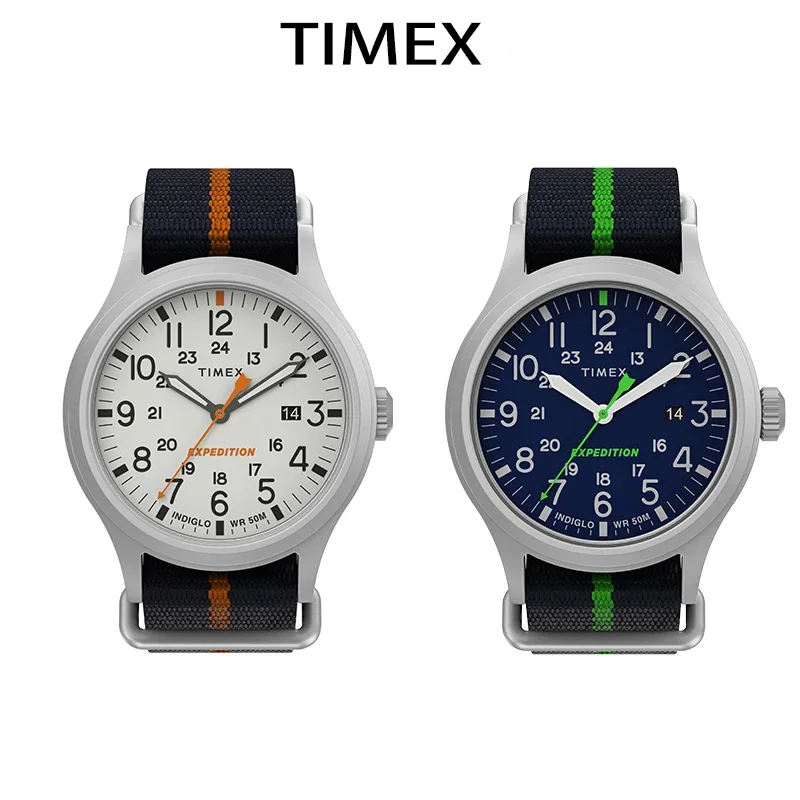 TIMEX-reloj de cuarzo con correa de lona para hombre y mujer, cronógrafo informal, marca de lujo, a la moda