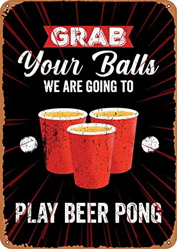 Bier Pong Lustiges Geschenk Vintage Look Metallschild Patent Kunstdrucke Retro Geschenk
