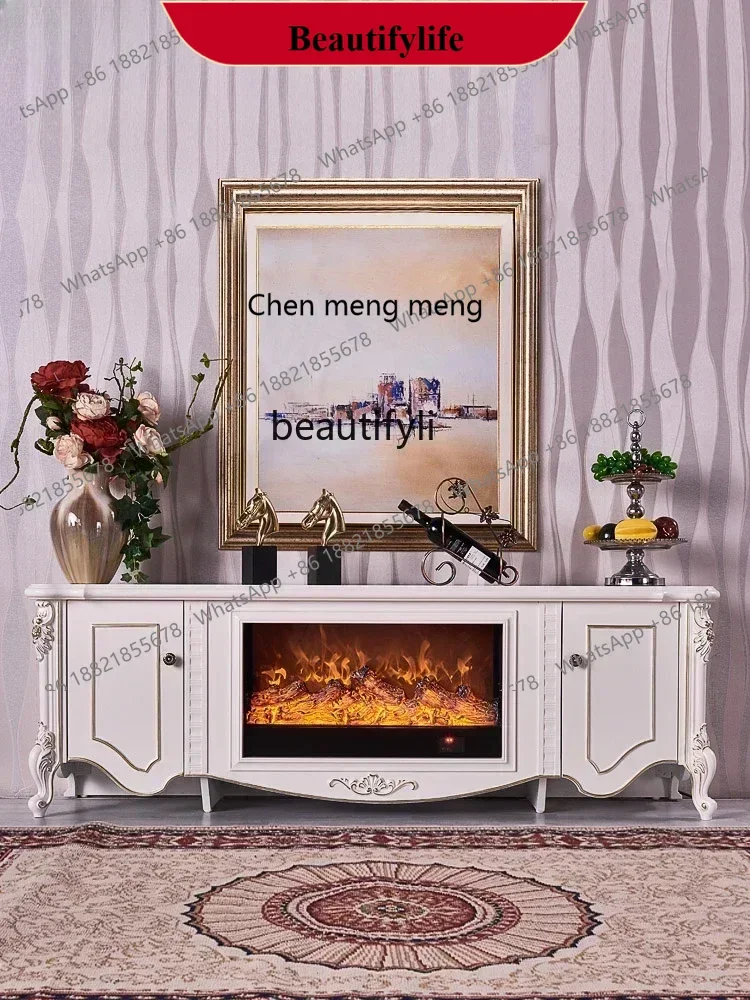 

D178 H 1.8 M European Fireplace TV Cabinet Fireplace Mantel Decorative Heating Fireplace Core Simulation Flame