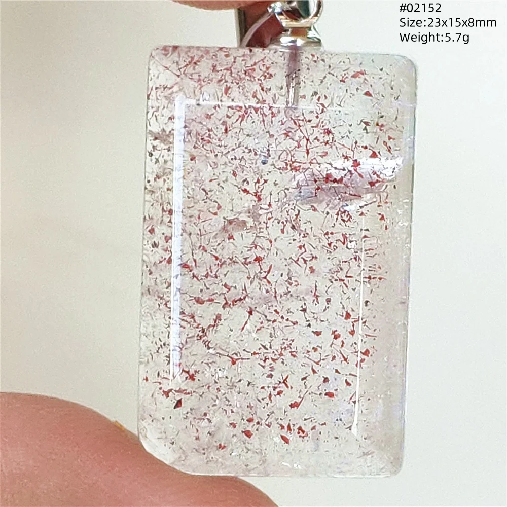 

Natural Red Super Seven 7 Black Rutilated Quartz Pendant Rectangle Water Drop Necklace Gemstone Stone Genuine AAAAA