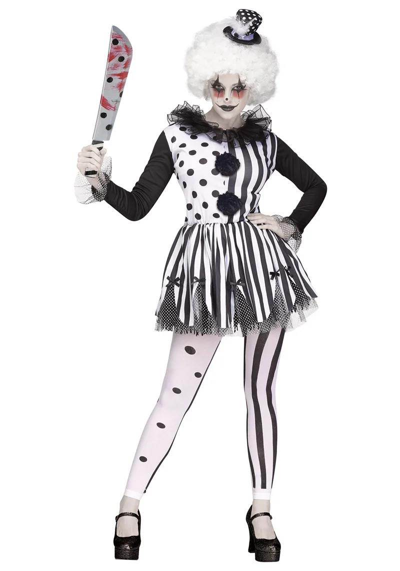 Halloween Terrifier Clown Cosplay Costume Women Halloween Fancy Dress Adult Circus Clown Halloween Party Dress Role Play Props