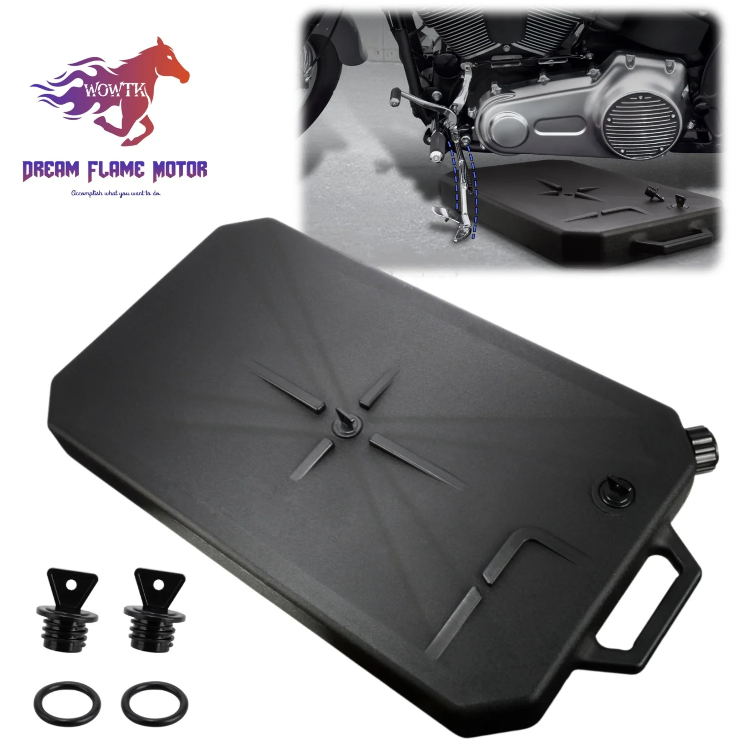 

Motorcycle Large Low Profile Oil Drain Pan 10-Quart Universal For Harley Davidson Honda Yamaha Kawasaki Sportster XL BMW Suzuki