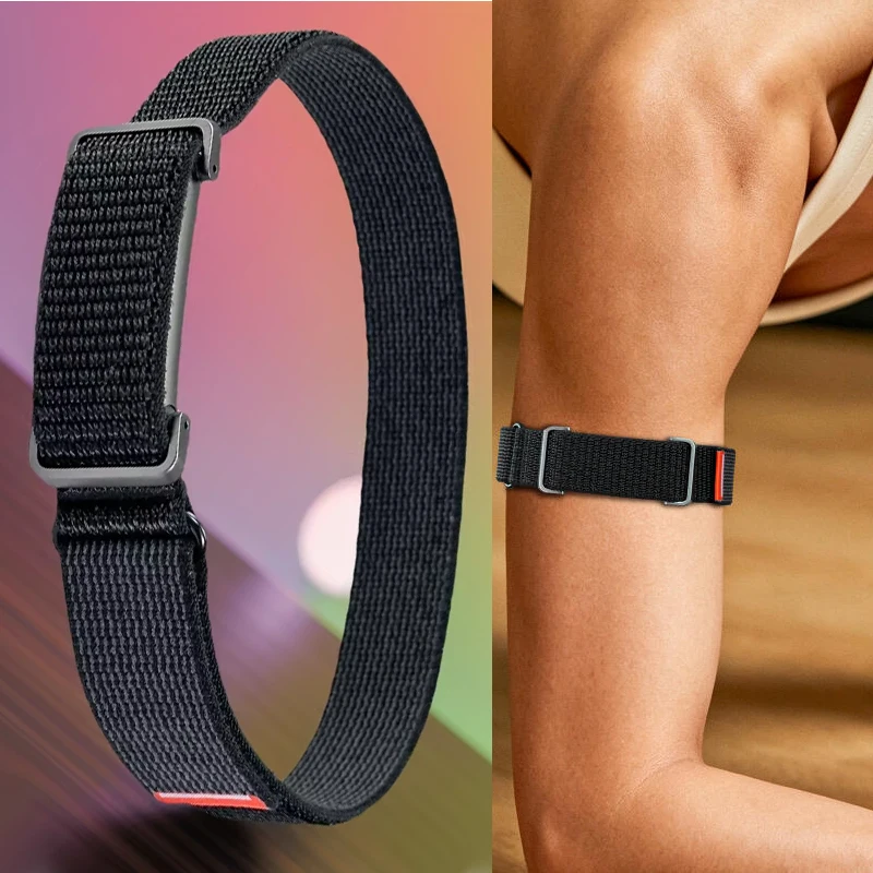 Metall-Stoßfänger + Nylon-Armband mit verstellbarem Riemen für Google Fitbit Air Sport Fitness Tracker, Ersatz-Armband-Zubehör