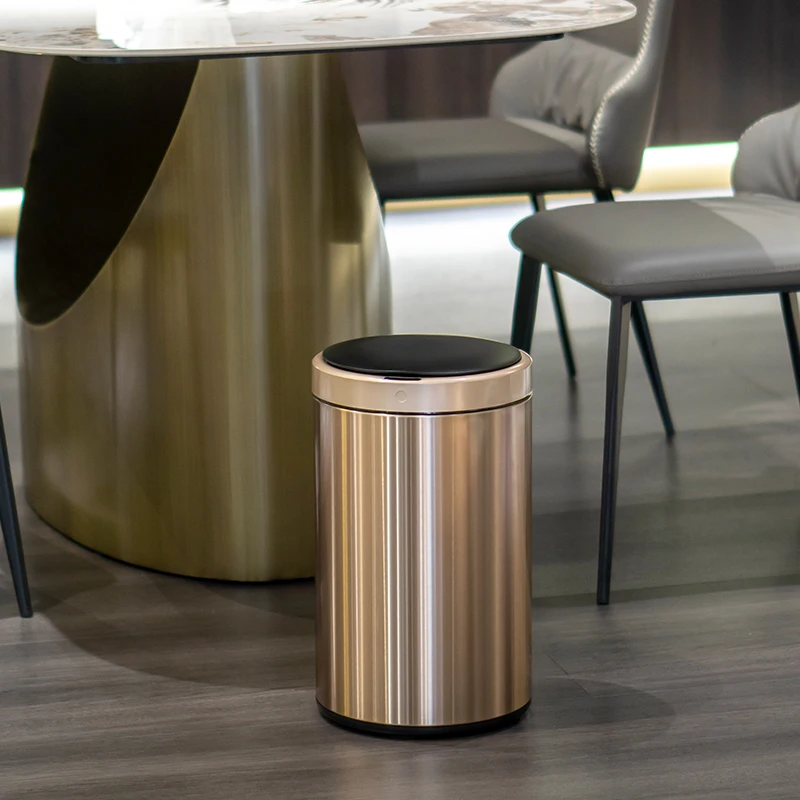 12L 3-Gallon Smart Trash Can Household Kitchen Auto-Sensor Dustbin Rose Gold Garbage Waste Rubbish Bin