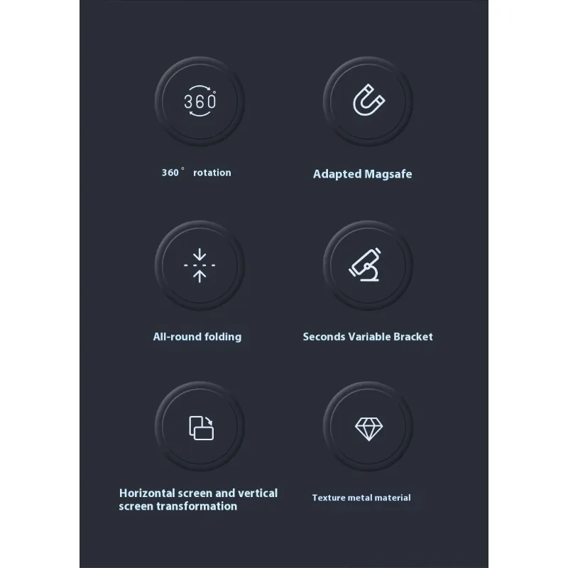 حامل الهاتف المغناطيسي البنصر حامل معدني كسول 360 ° الدورية العالمي حامل مكتب سيارة الثلاجة الصالة الرياضية لاصق ملصق #6