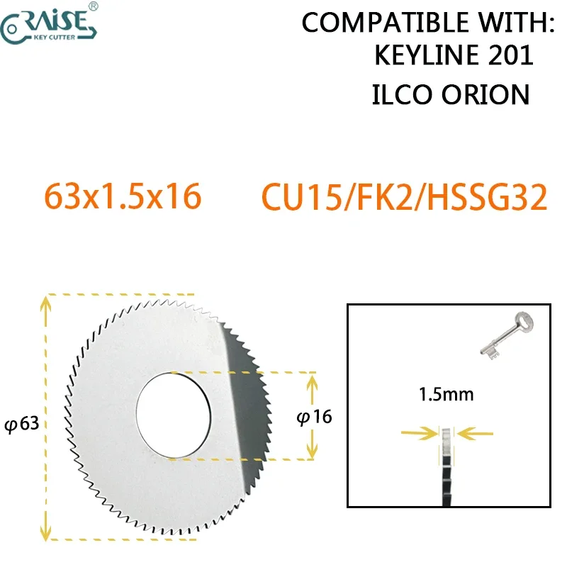 

Keyline 201 ILCO ORION HSSG32 KD15 CU15 FK2 63x1.5x16 Cutter Locksmith Tools Aftermarket