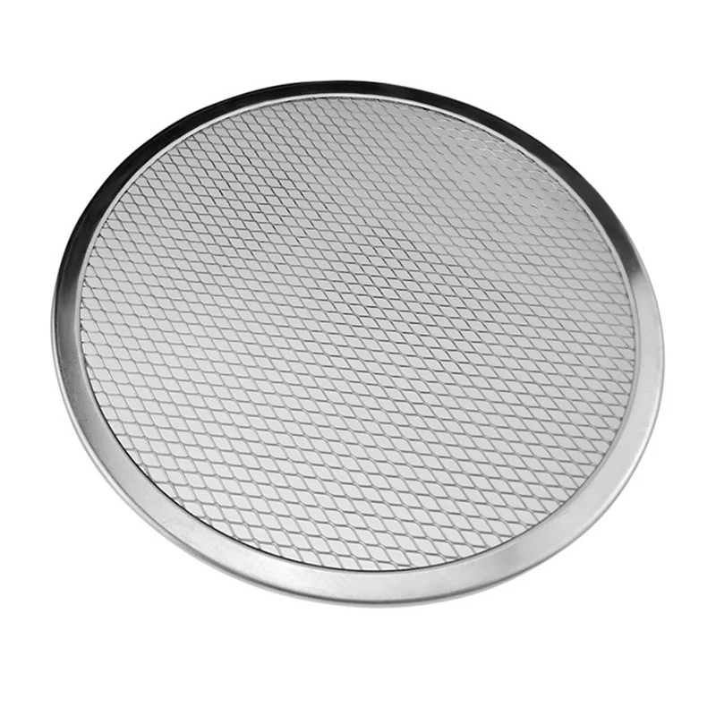 1PCS Aluminum Round Pizza Baking Tray DIY Pizza Screen Baking Tray Metal Net Non-stick Mold For Oven Cratch-resistant Durable