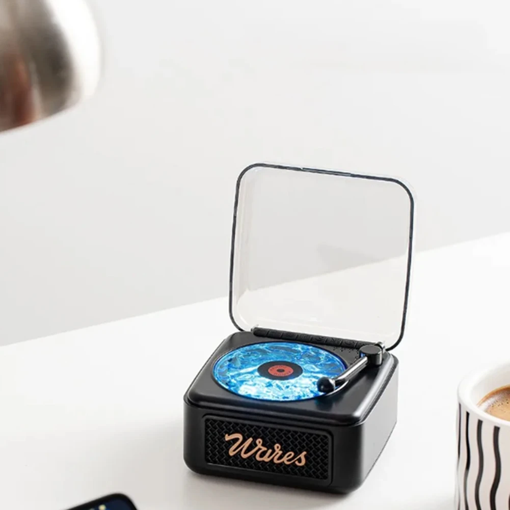 

B49C Tinghai Retro Bluetooth Speaker Mini Wireless Stereo Ambient Light Subwoofer White Noise Vinyl Record Player