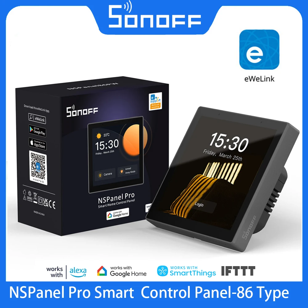 

SONOFF NSPanel Pro 86, панель управления умным домом, умный термостат, энергопотребление, модуль переключателя «сделай сам», поддерживает устройства Sonoff