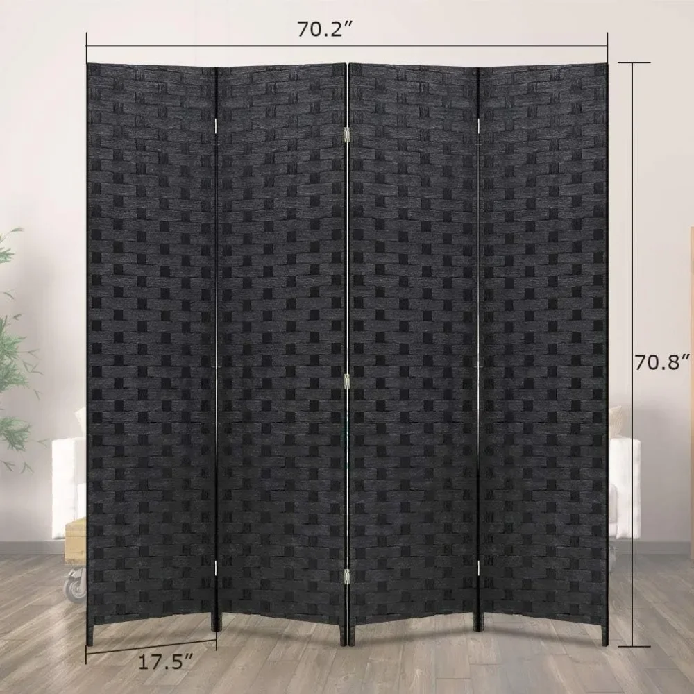 Room Dividers and Folding Privacy Screens Portable Room Seperating Divider, Handwork Wood Mesh Woven Design Wall, Freestanding