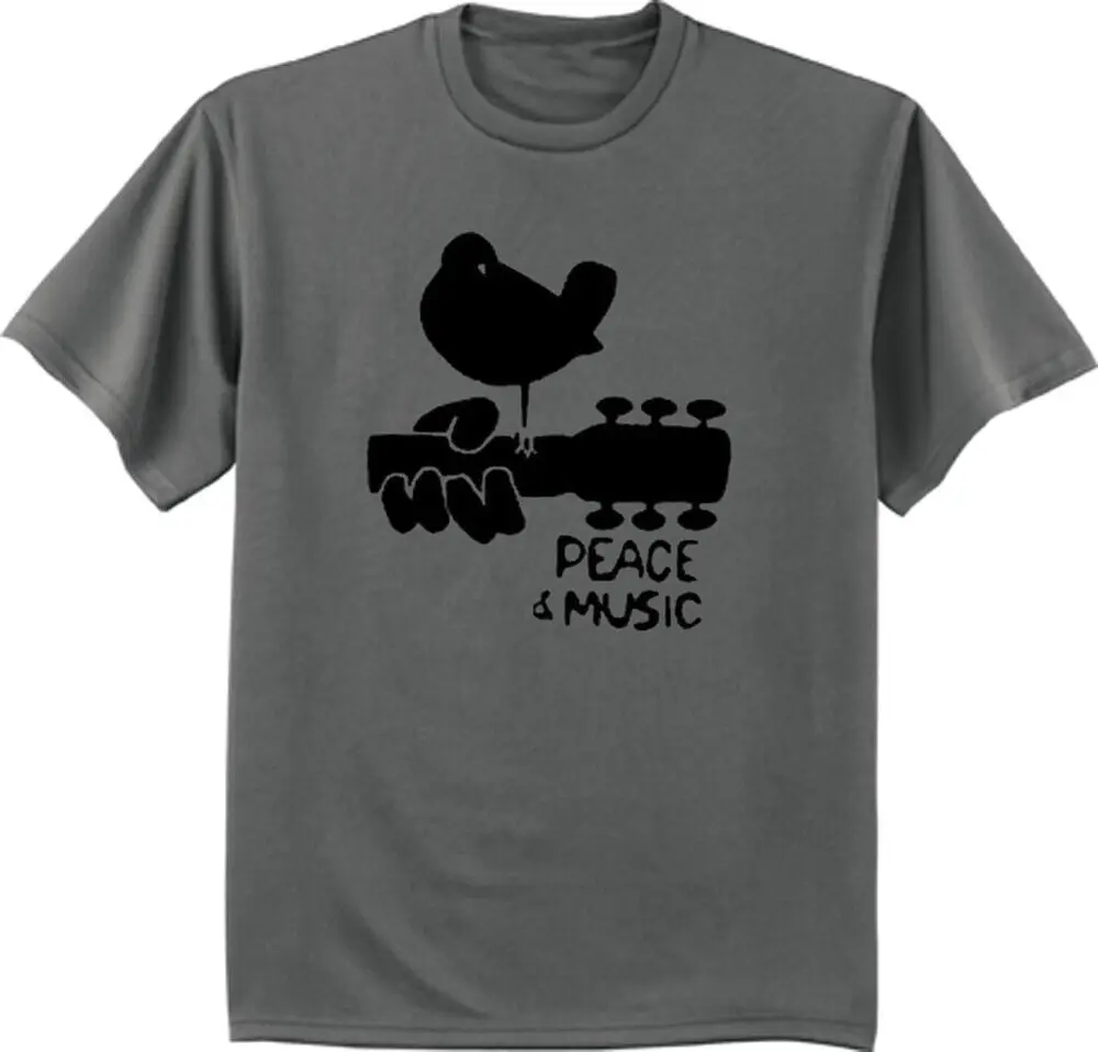 Peace Music Guitar T-shirt Dad Gifts Mens Graphic Tee Unisex T-shirts Casual Cotton Luxury Brand Fashion Couple's Cloths