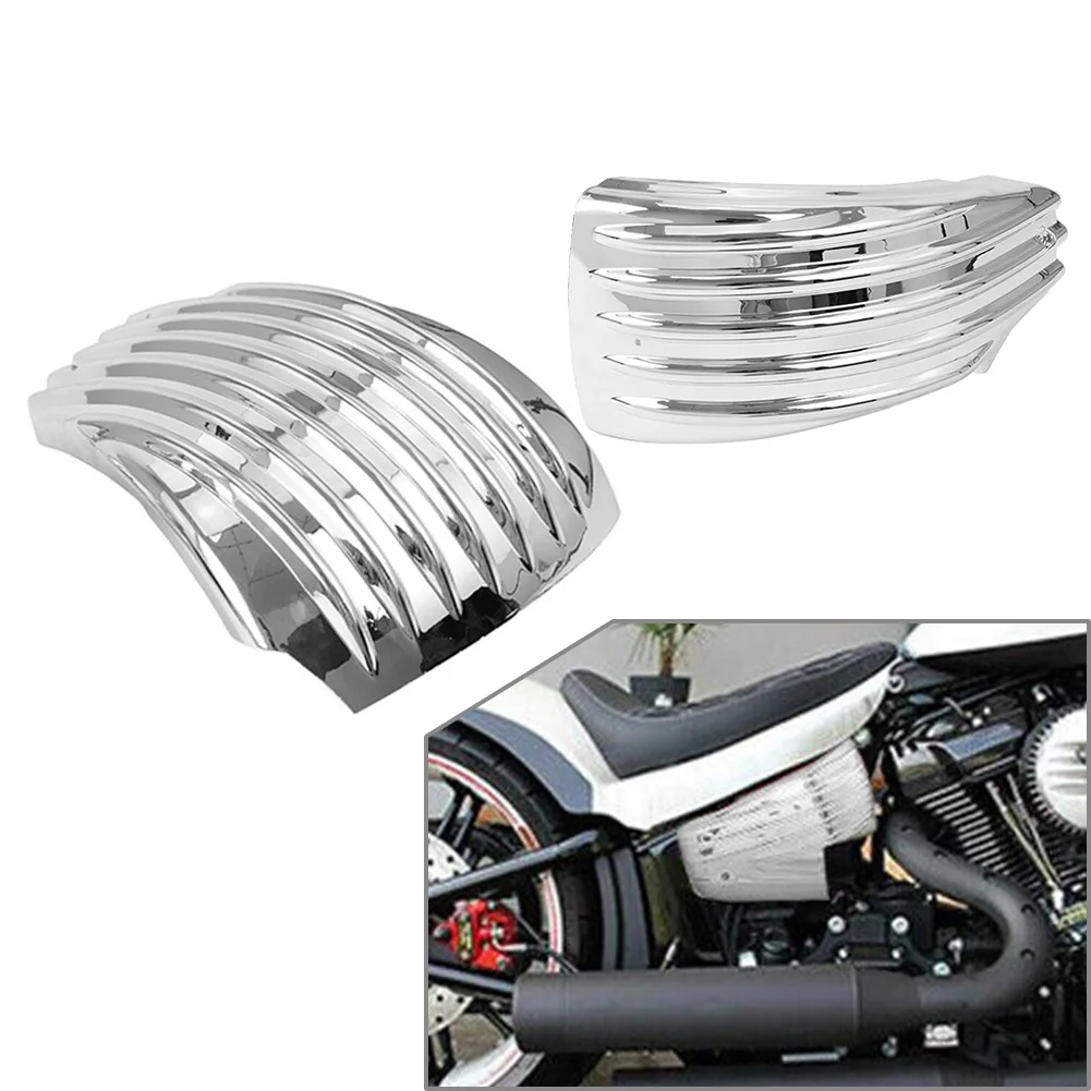 Chrome ABS Motorcycle  Battery Side Cover Panels Left+Right 2Pcs For Harley Davidson Softail 2018-2022 Low Rider Street Bob