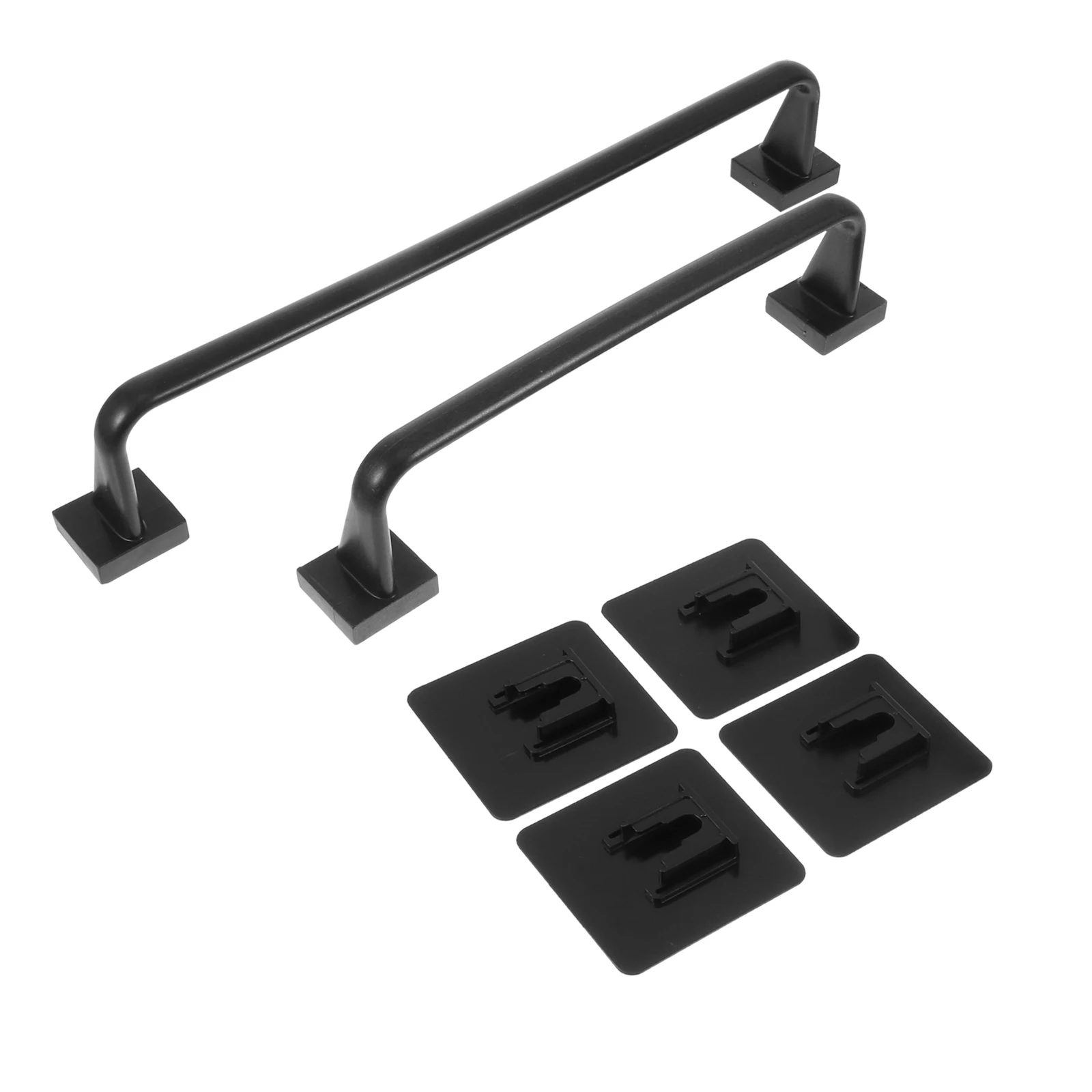 

2pcs Wall Mounted Towel Racks Bathroom Organizer Hand Holder Plastic Black Rustic Sturdy Modern Storage Shelf Dry Quickly