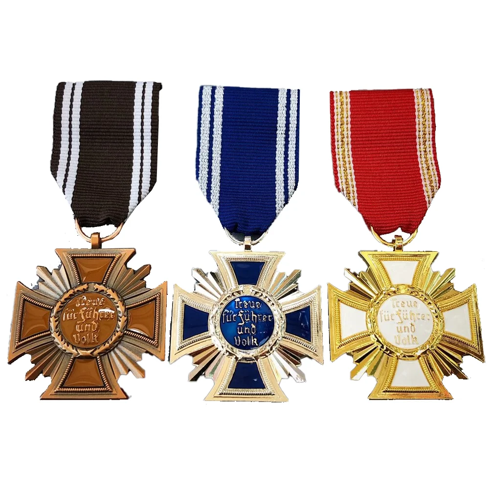Réplique de médaille commémorative de style rétro avec ruban, broche décorative en alliage émaillé, souvenir vintage de collection