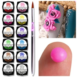 3D Nail Art Carving Gel Kit,Manicure Modelling Carved Solid MudPlasticine UV Gel,Nails Painting Removable 3D Embossment Gel