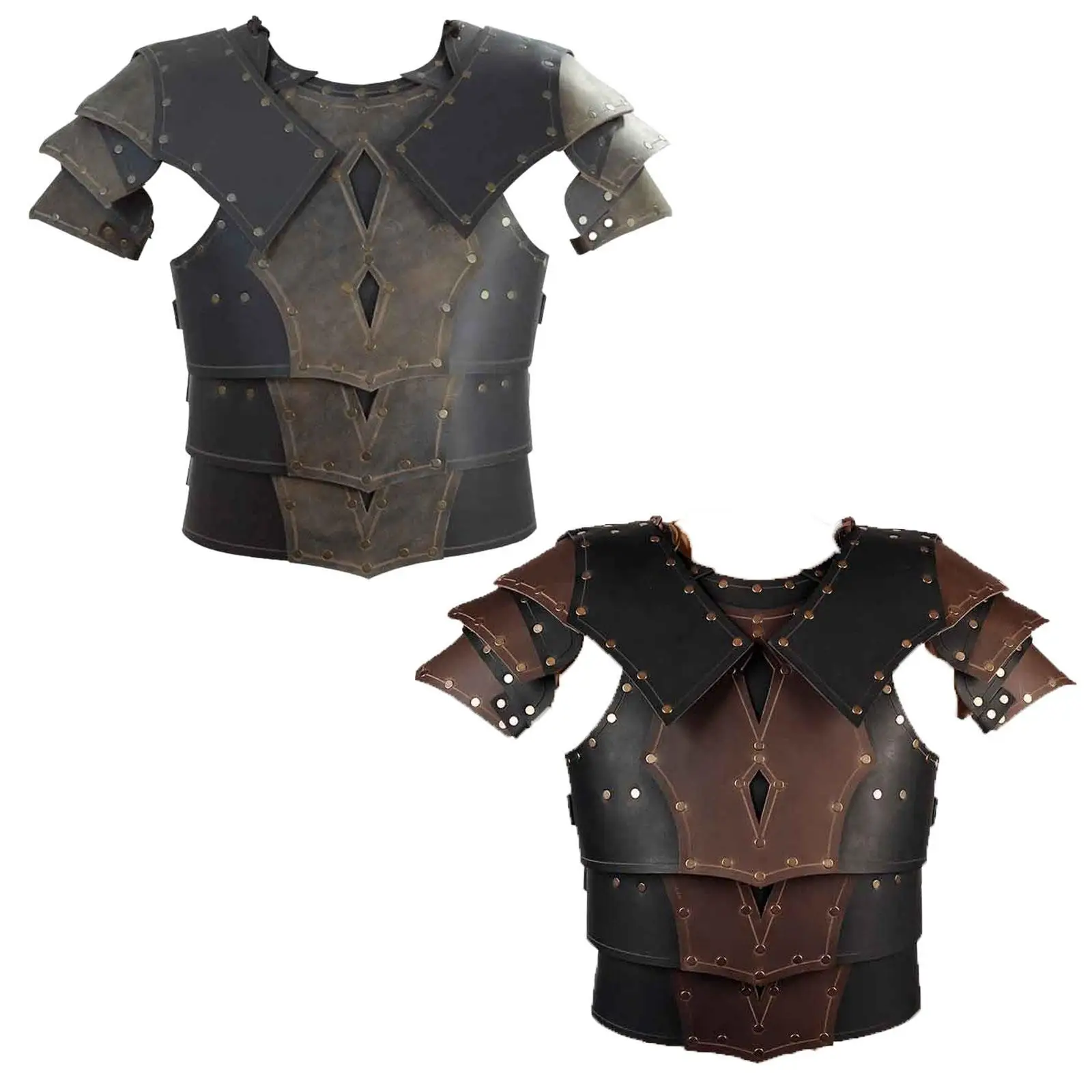 Medieval Chest Armor Decorative Steampunk Chest Shoulder Harness Medieval Guards for Role Play Cosplay Party Adults Fancy Dress