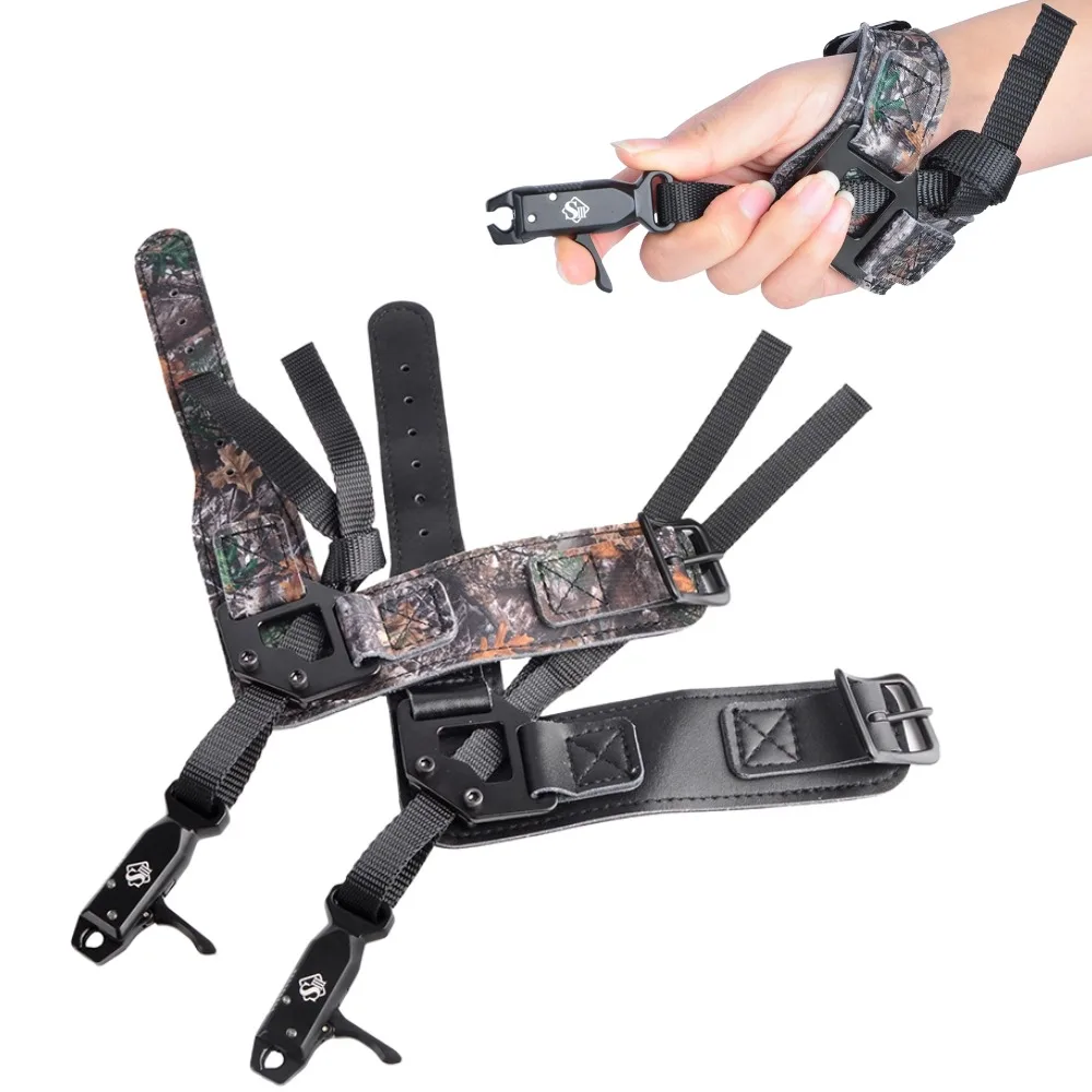 

1pc Wrist Release Wristband Adjustable Up To 100lbs Available Jaw 360° Rotate Archery Compound Bow Professional Caliper Release