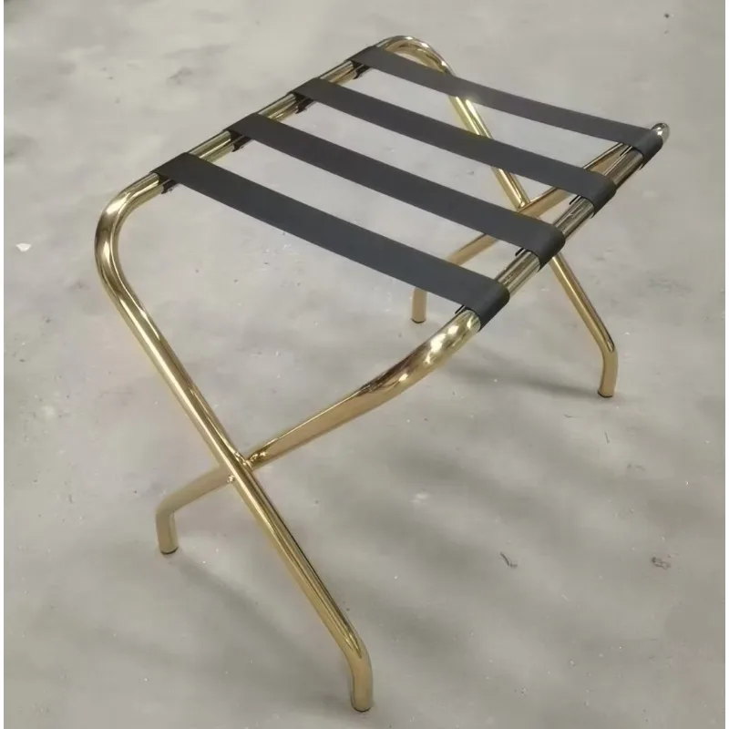 Stainless Steel Chrome Traditional Modem Folding Luggage Rack Hotels 100-150 Lbs Load Capacity Durable Commercial Furniture