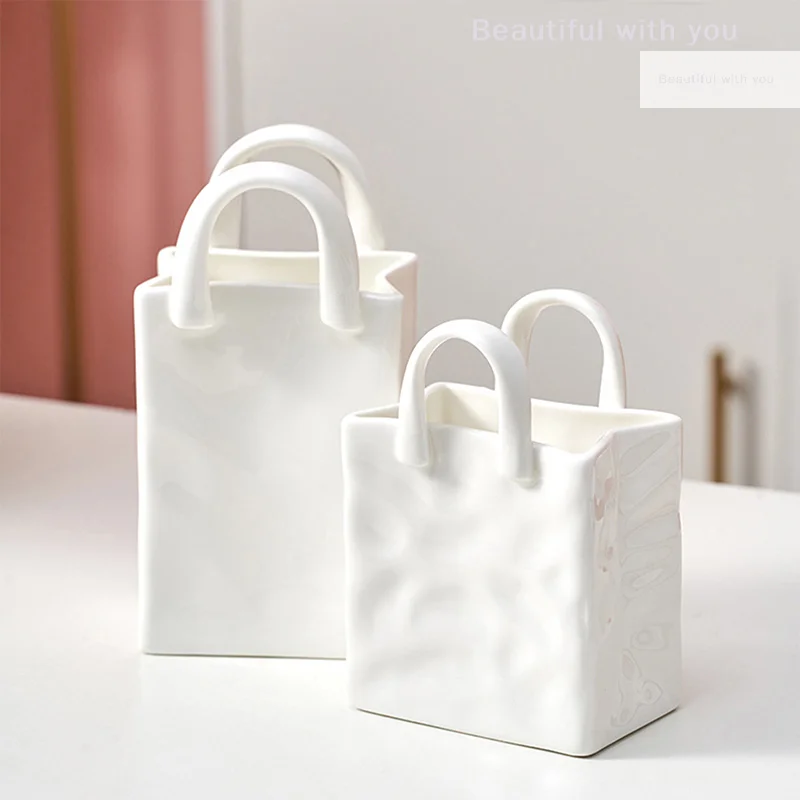 

Creative Handbag Shape Brush Pot Desktop Ornaments Storage Box Household Makeup Brushes Organizer
