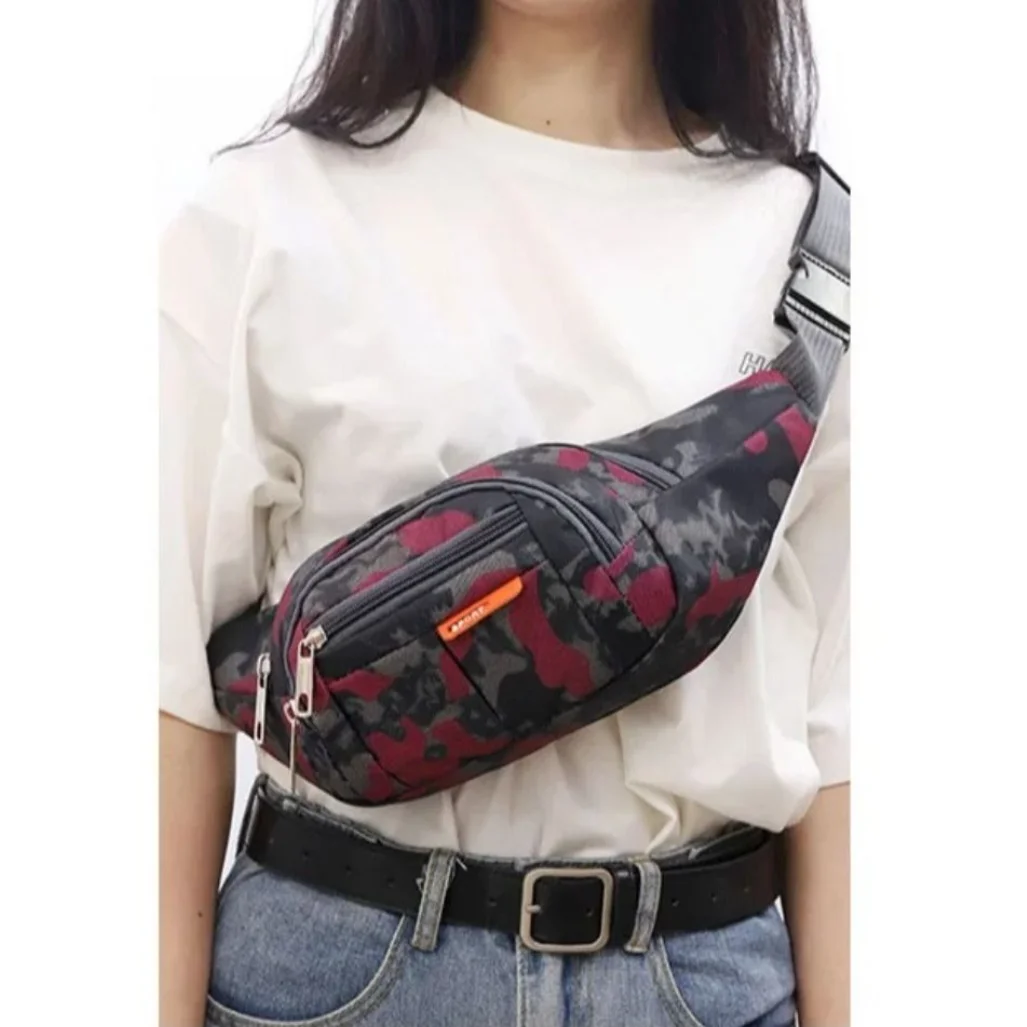 

Camouflage Print Multifunctional Waist Bags Oxford Waterproof Sports Fanny Pack Lightweight Adjustable Running Sports Belt Bag