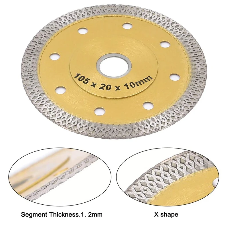 2 szt. 4 Cal ostrza do cienkich płytek diamentowe ostrze piły tarcza tnąca koła do cięcia porcelanowych granit marmur płytki ceramiczne