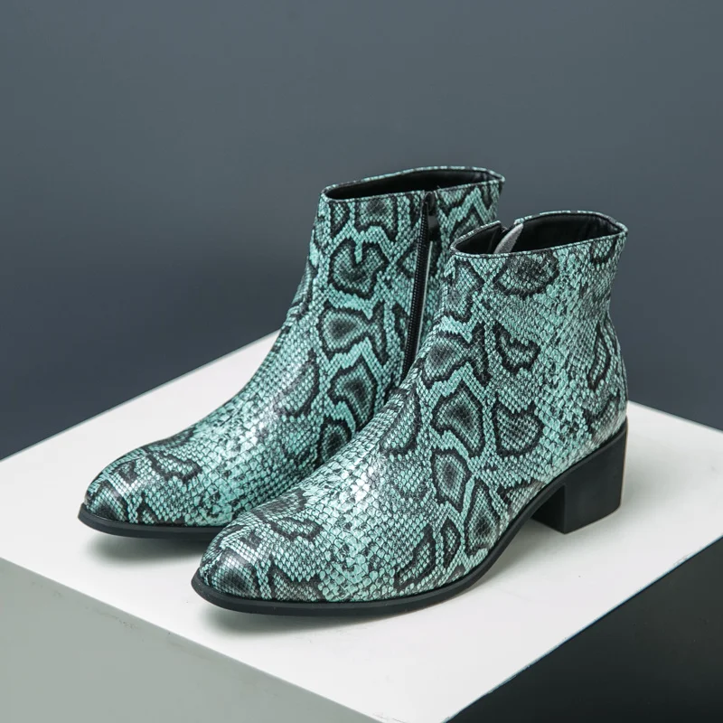 

Роскошные мужские ботинки на высоком каблуке с дизайнерским принтом, мужские ботинки челси, размер 46, вечерние модельные туфли с острым носком, мужские туфли на каблуке botas hombre