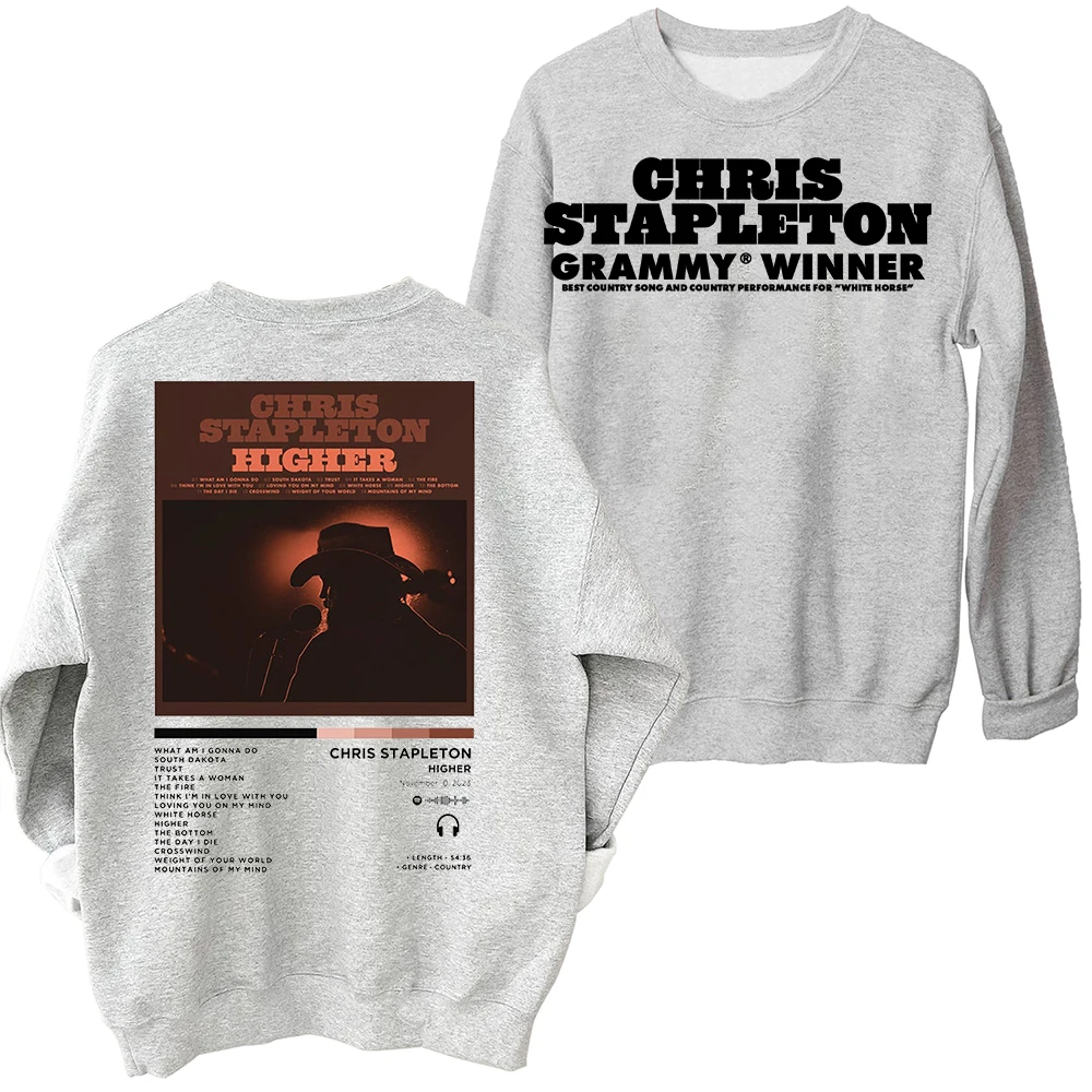 Higher Chris Stapleton Sweatshirt Harajuku Round Neck Long Sleeve Oversized